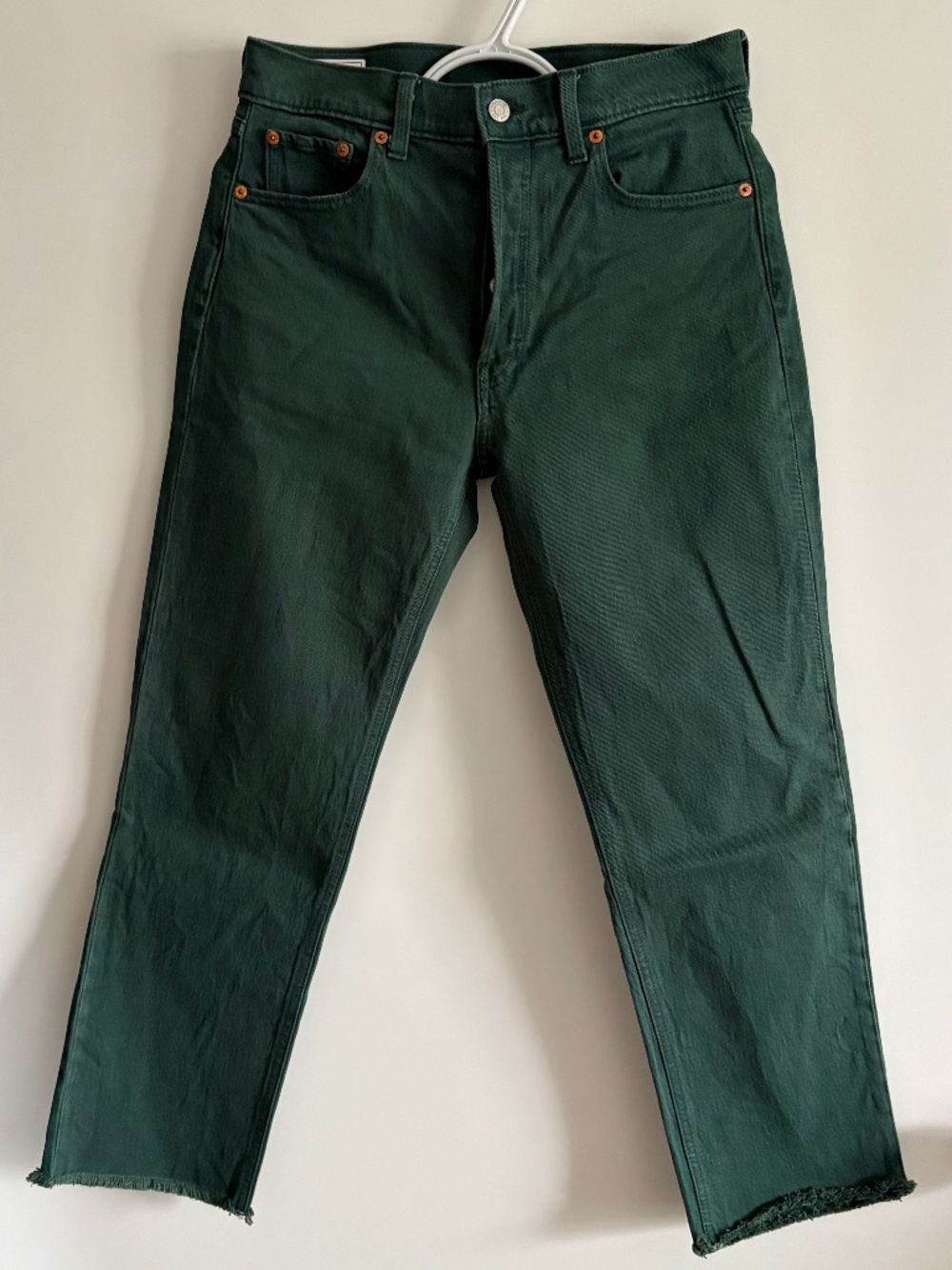 NWOT GAP Women’s High Rise Cheeky Straight Jeans in Hunter Green Size 28/6 Short - Picture 3 of 9
